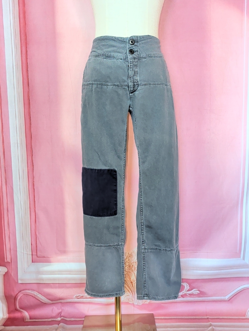 Sandrine Rose Button Front Flax Trouser